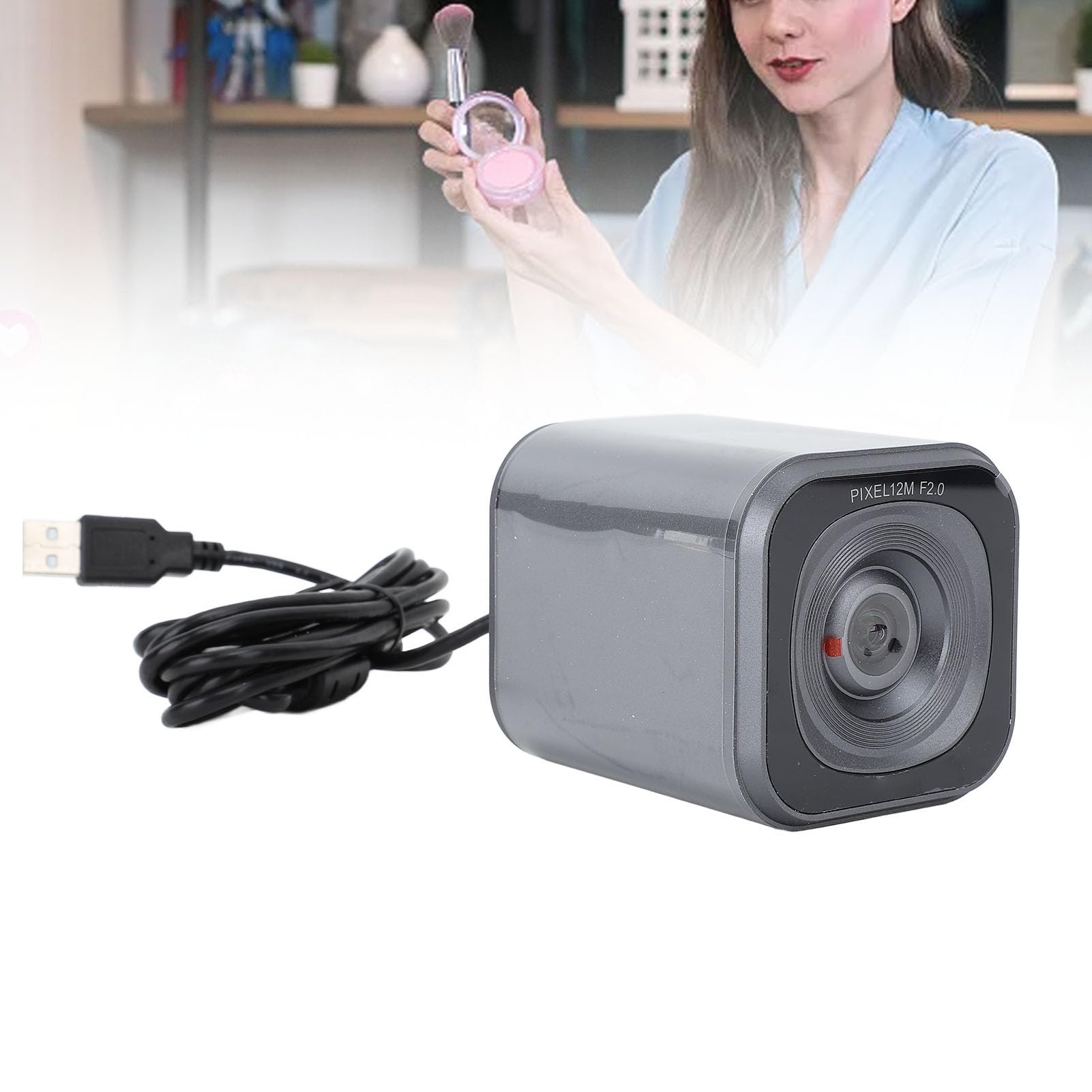 Kamera Internetowa 4K z kamerą USB 12 MP HD z automatyczną korekcją Oświetlenia, Kamera Komputerowa do Wideokonferencji, Transmisji na żywo, Nauczania Online, Egzaminów
