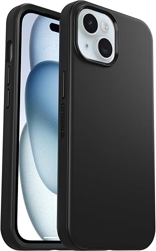 Miniatura 5 de OtterBox Carcasa de la serie Symmetry para iPhone 15, iPhone 14 y iPhone 13, color negro, ultra suave, compatible con carga inalámbrica, bordes