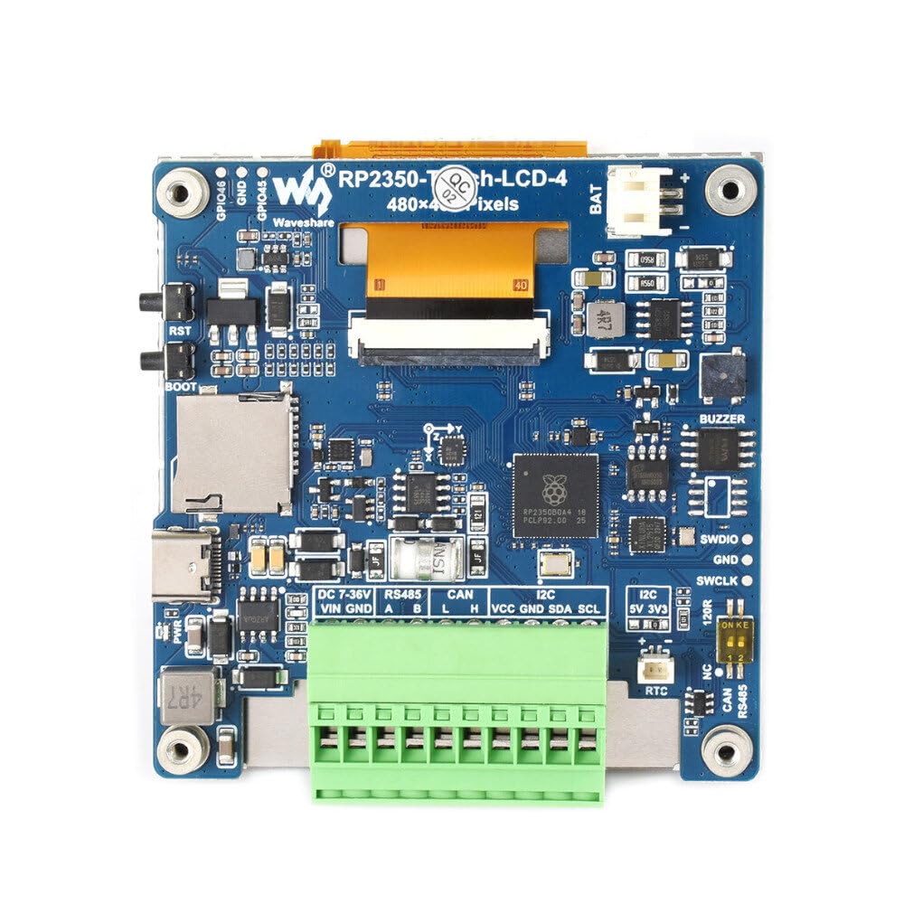 VIDOO Waveshare RP2350 4-calowa Płyta Deweloperska Wyświetlacz IPS 480x480 Kolor 65K Dwurdzeniowy Ekran LCD Czujnik Wbudowany RISC-V Rozszerzenie PSRAM-Nie-Dotykowy