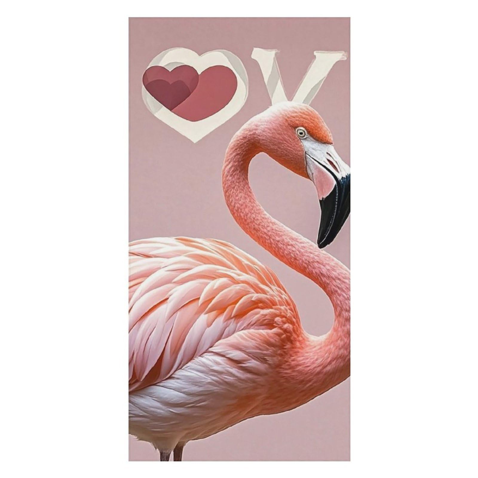 Love Flamingo Beach Towels Extra Large, Quick Dry Absorbent Multipurpose, Oversized Beach Towel, Sand Free Foldable Lightweight, Travel Towel, For Beach Pool Camping Travel Vacation, 63x31.5 in