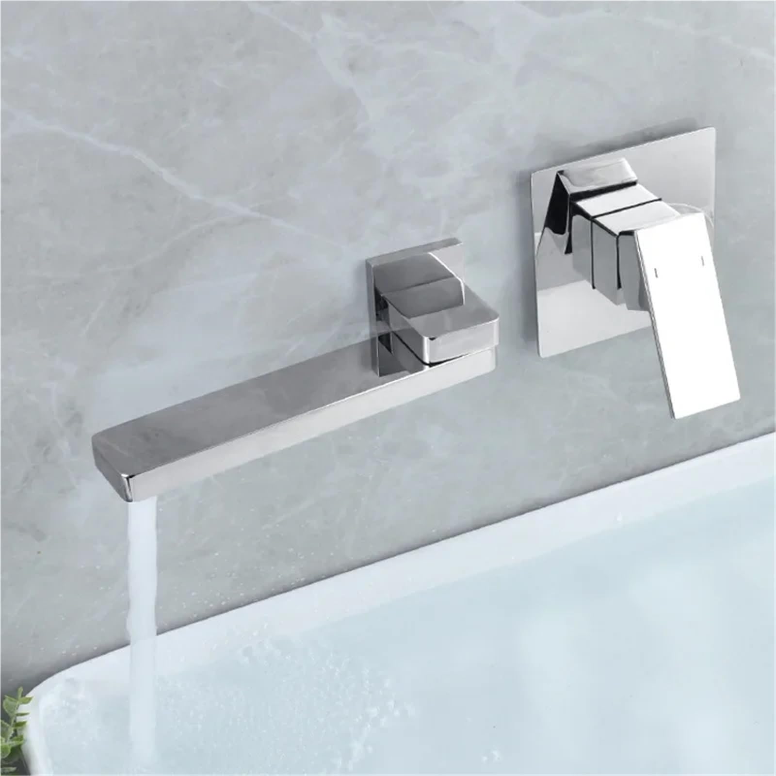 Rubinetti per vasca da bagno a parete, rubinetto per lavabo in oro spazzolato, rubinetto per bagno, rubinetto nero a parete, rubinetto per lavabo caldo e freddo, set di miscelatori per lavabo (color