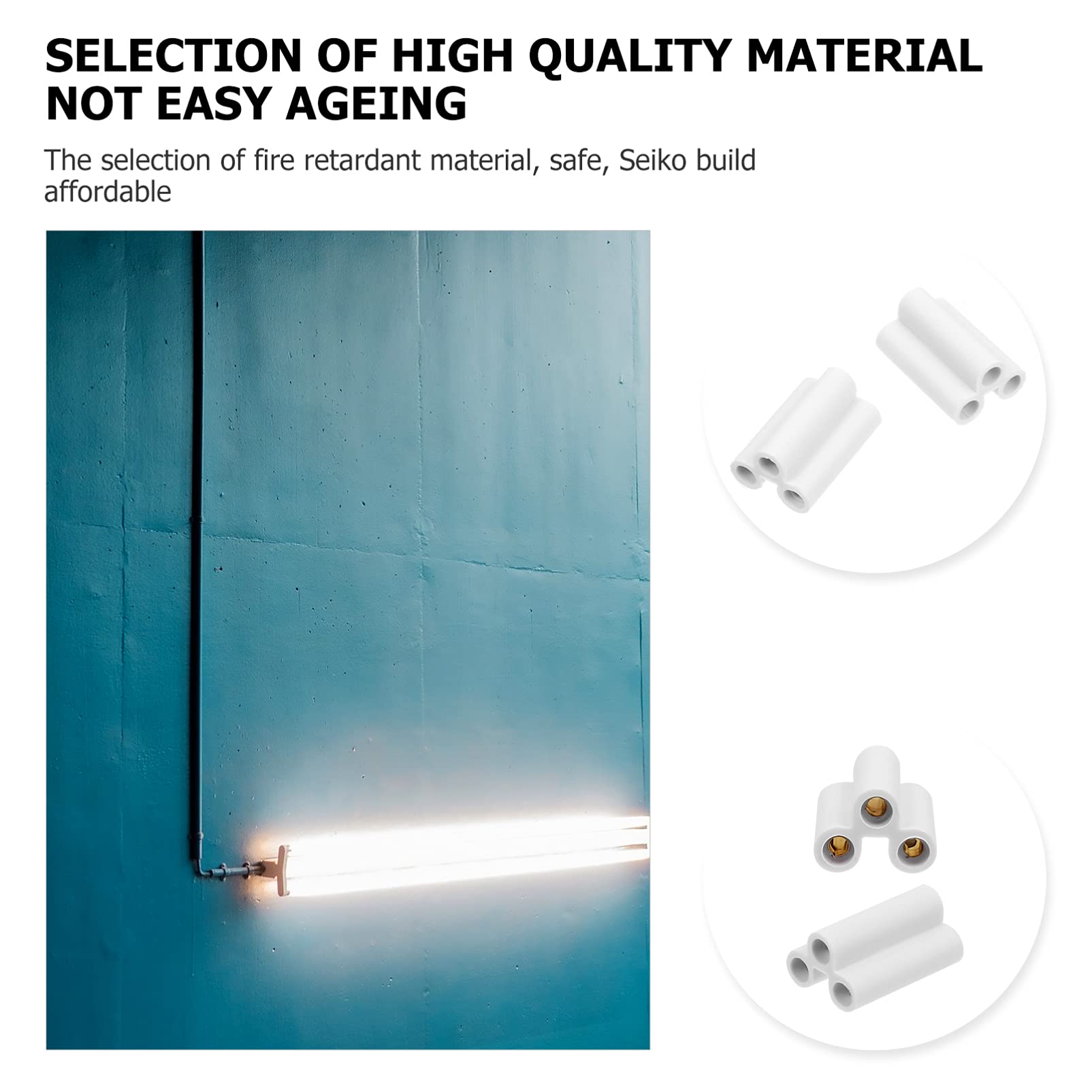 SOLUSTRE 20 Pezzi Connettore Per Lampada LED T5/T8 – Adattatore Femmina Con Cavi, Diametro 21mm, Per Uso Domestico E Industriale