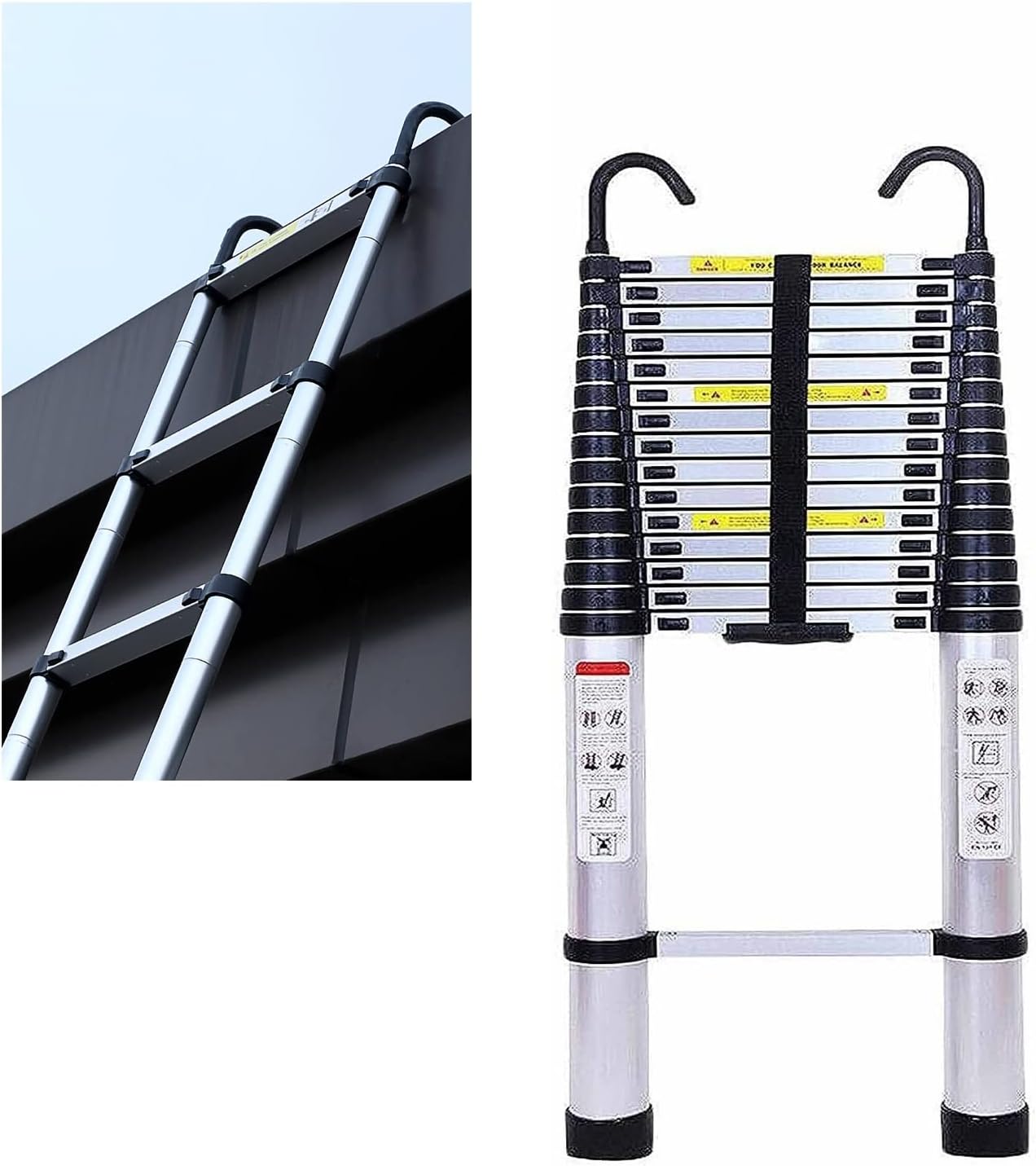 PWTS Aluminum Telescoping Ladder, 6m/5m/4m/3m/2m/1m Foldable Extension Ladder with 2