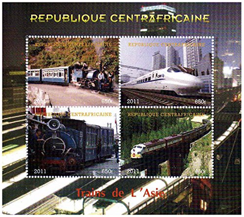 Treno francobolli per collezionisti - Treni dell'Asia - 4 francobolli da collezione che caratterizzano i treni - Ideale per la raccolta - condizioni superbe - Mint NH