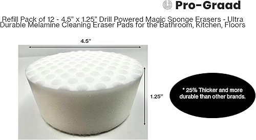 Miniatura 2 de Paquete de 12 borradores de esponja mágicos XL de 4.5 pulgadas con taladro, compatibles con RotoEraser, almohadillas de limpieza de melamina 25% más