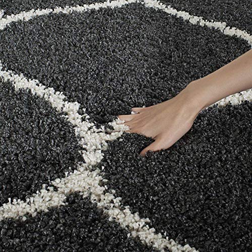 Image of Urban Modern Decor Features 4x6 Feet Modern Soft Shaggy Carpet Thick, Fluffy & 2 inch Pile Shag Rug for Your Kids Room, Bedroom & Livingroom(4x6 feet, Grey with Ivory)