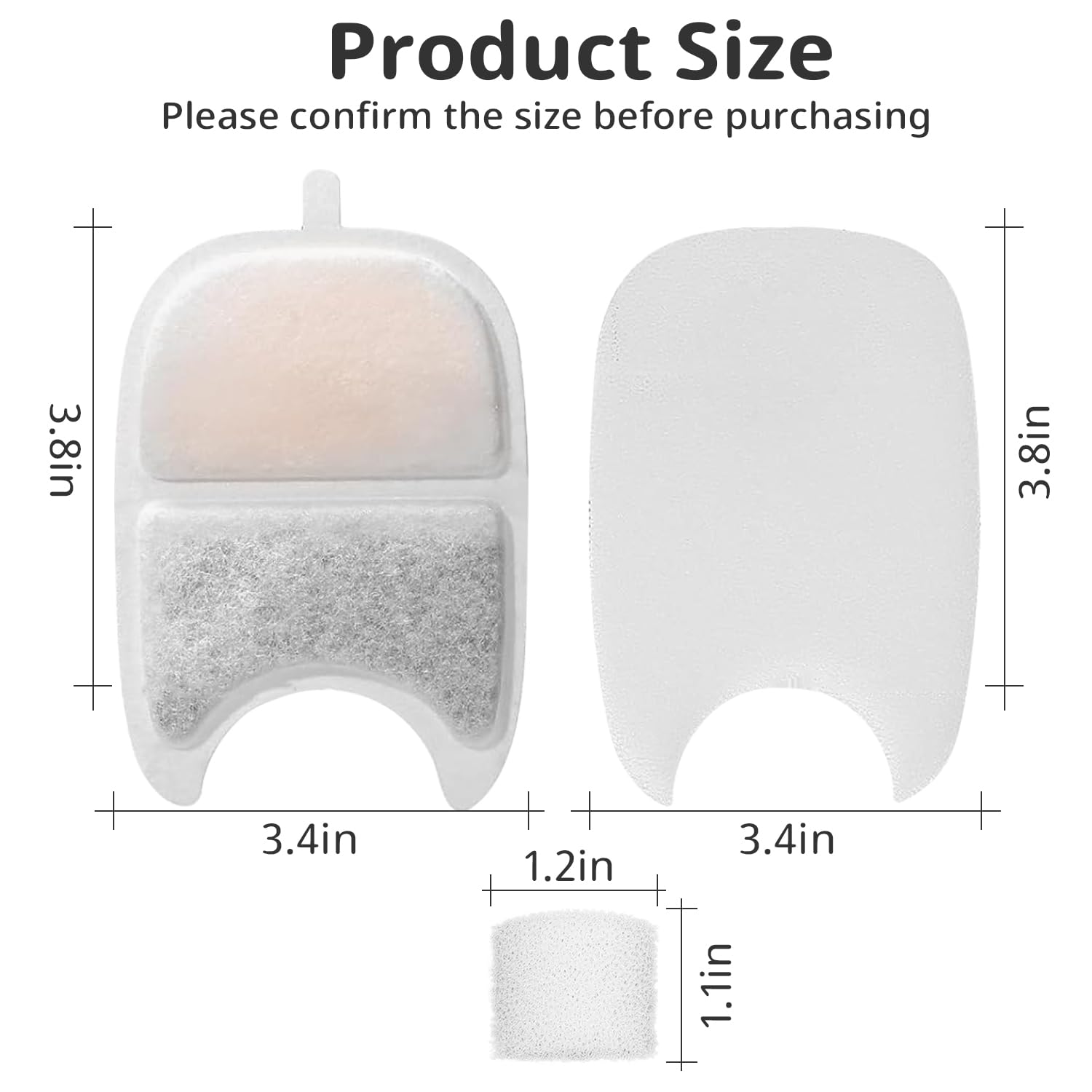 Filtro de fuente de agua para gatos, filtro de fuente de bebida para mascotas de 135 onzas líquidas/4 L, fuente de agua para gatos, 6 juegos de filtros de repuesto con esponjas 3