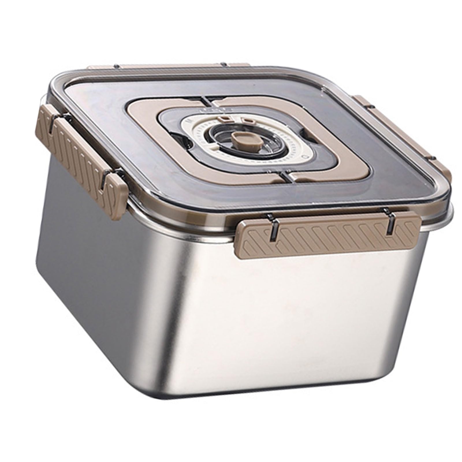Btgghytr Stainless Steel Square Food Storage Container 3800ML with Handle for Bread Fruits Vegetables and Leftovers Permanent Stainless Steel Container