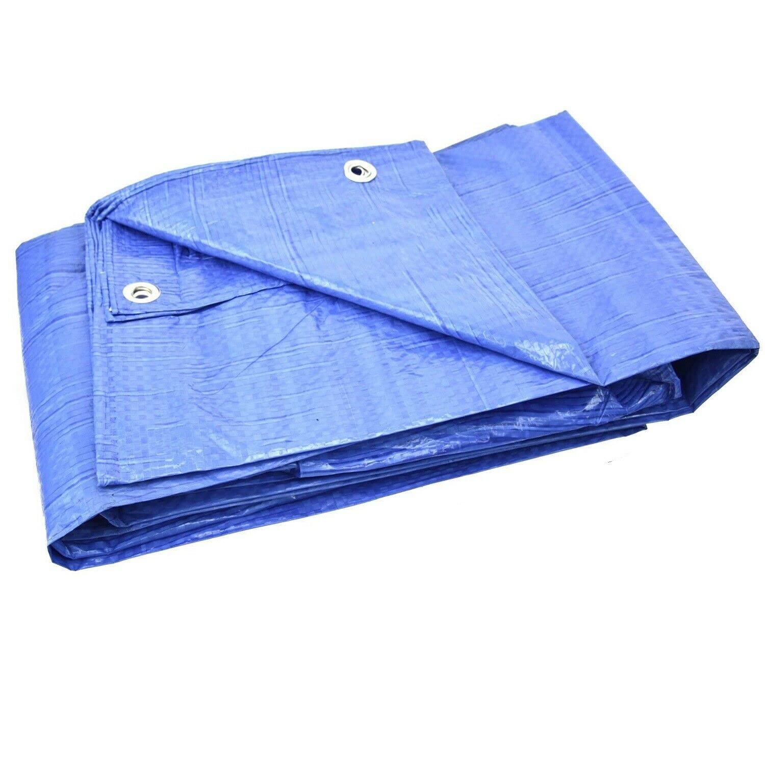 (Blue (70Gsm), 6 X 10M) Tarpaulin Heavy Duty Waterproof Cover Tarp Ground Sheet All Sizes Free Bungee X6 5056697203083