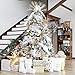 Sea Team 73-Pack Assorted Shatterproof Christmas Ball Ornaments Set Seasonal Decorative Hanging Ornament Set with Reusable Hand-held Gift Package for Holiday Xmas Tree Decorations, Gold
