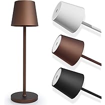 SMART-J Lampada Ricaricabile LED da Tavolo Easy Circle – 3 Temperature di Luce, 6 Ore di Autonomia, Design Moderno, Interruttore Touch, USB Ricaricabile (Caffè)