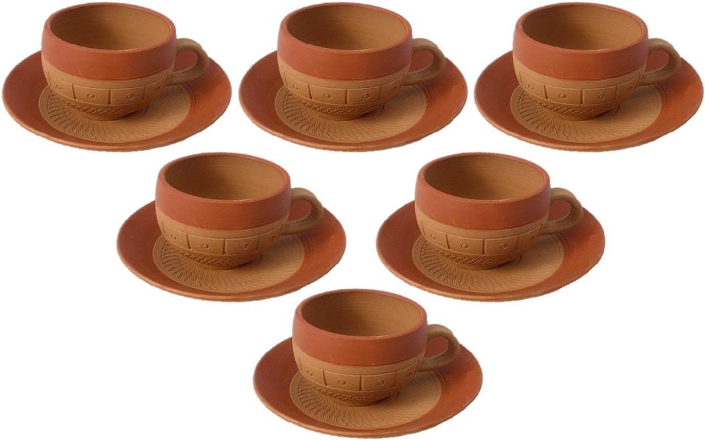 Odishabazaar Cup Set Handcrafted Terracotta Pottery Chai