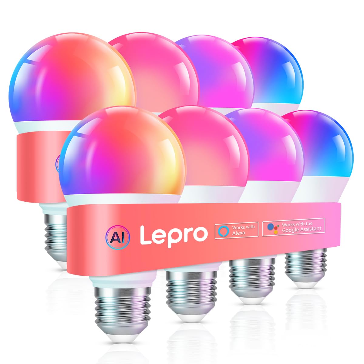 Lepro B1 AI Smart Light Bulbs 8-Pack