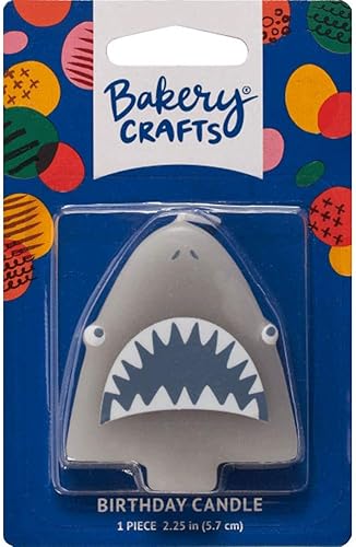 DecoPac Vela de pastel de cumpleaños en forma de tiburón