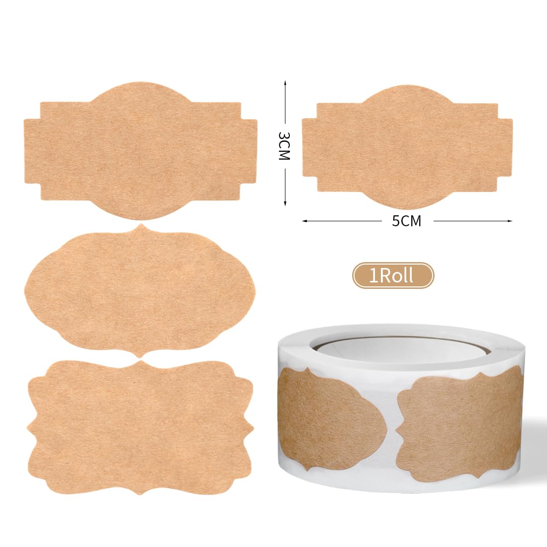 Cadimus 300 stuks kraft-etiketten, jam-etiketten