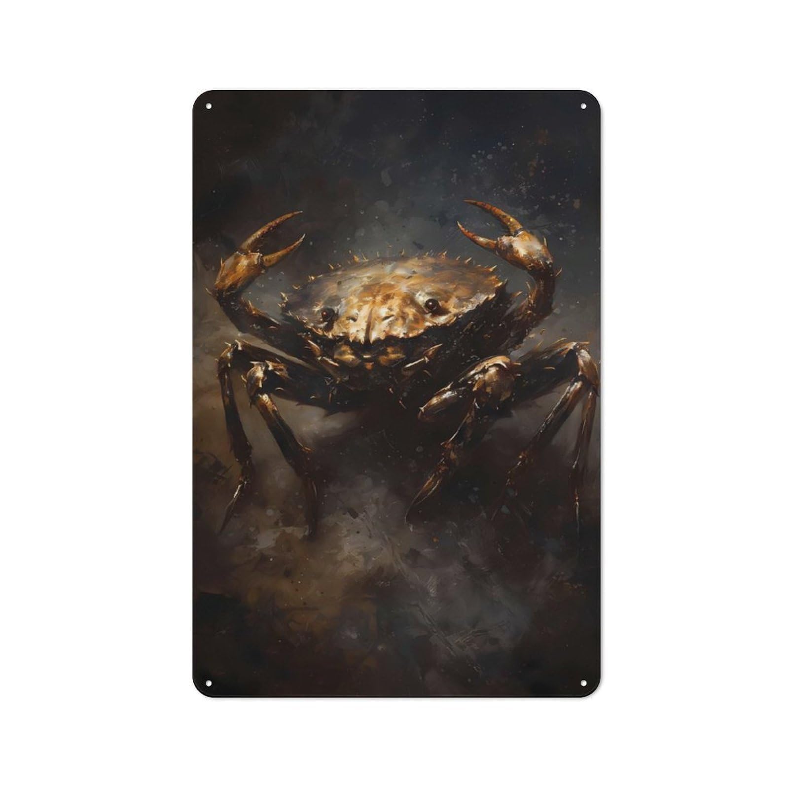 Junmoney Crab Fairy Tale Characters Tin Sign 30X20cm With For Workshop Wall, Rustic Decor, Autumn Room Decor For Fans Of Metal Wall Signs