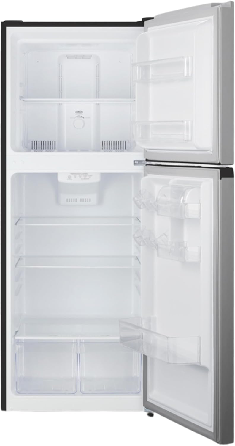 Summit FF1089PL 24” Top Mount Refrigerator-Freezer - Stainless Steel Look