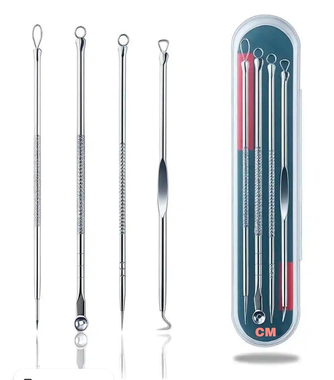 Blackhead Remover Pimple Popper Tool Kit 12/4 Pcs Acne Comedone Zit Blackhead Extractor Tool for Nose Face With 10 Times Magnifying Glass，Stainless Steel Whitehead Popping Removal Tool Set-picture-55