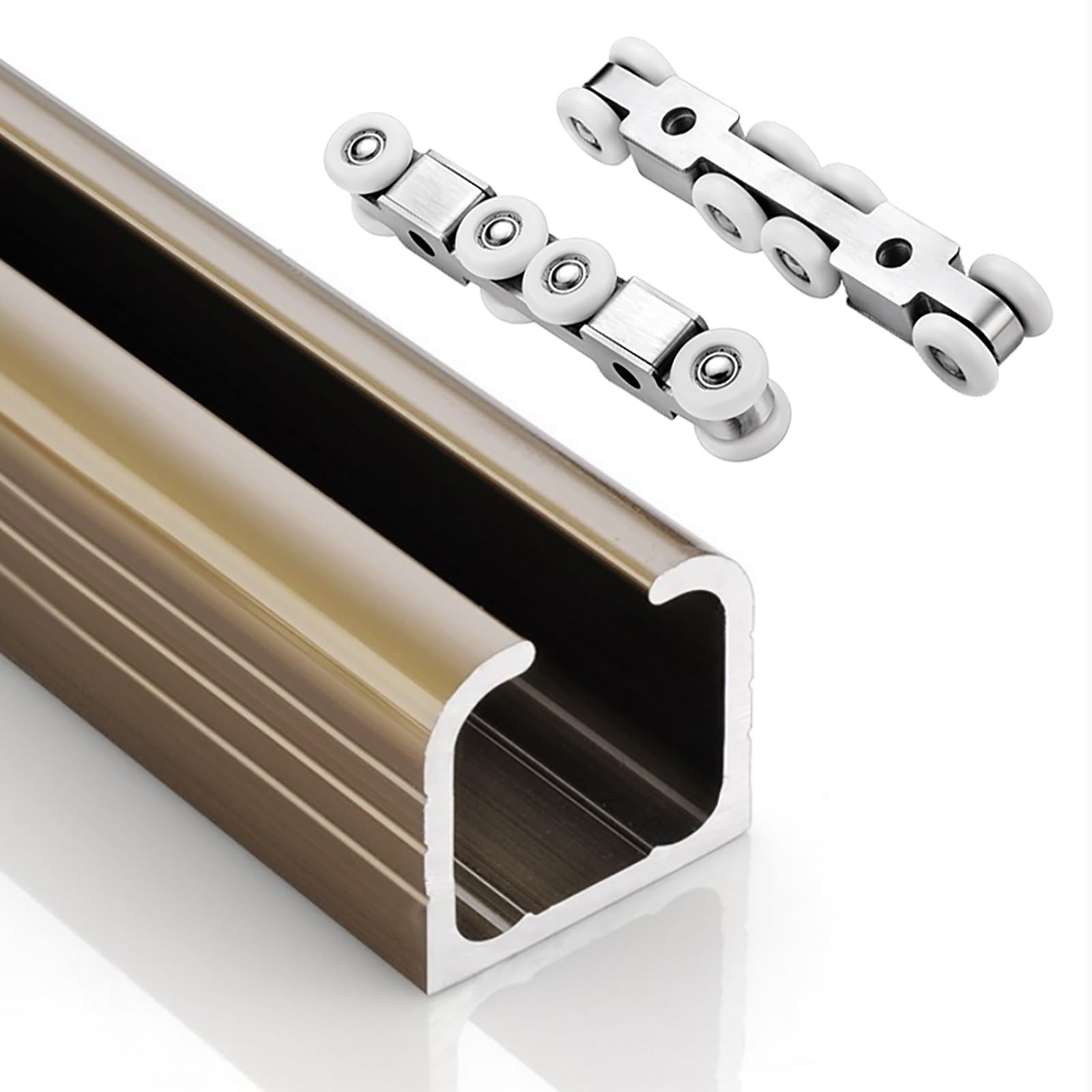 Górny szyn do drzwi z lustrem przesuwnym - gładkie okucia do drzwi kieszonkowych Aluminiowy system szyn do drzwi stodoły dla łatwego przesuwania i nowoczesnej dekoracji domu