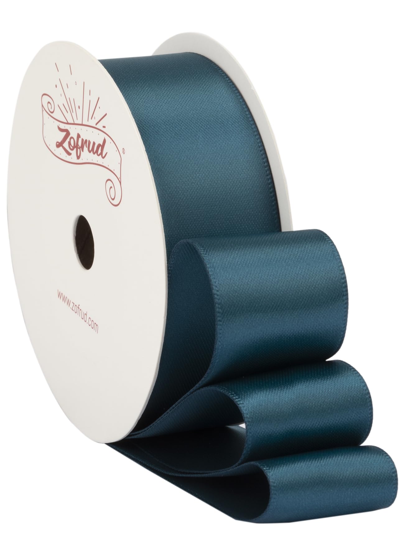 Zofrud Teal Satin Ribbon 25mm x 9 Meters - Ideal for Crafts, Gift Wrapping, Flower Bouquet, and Weddings