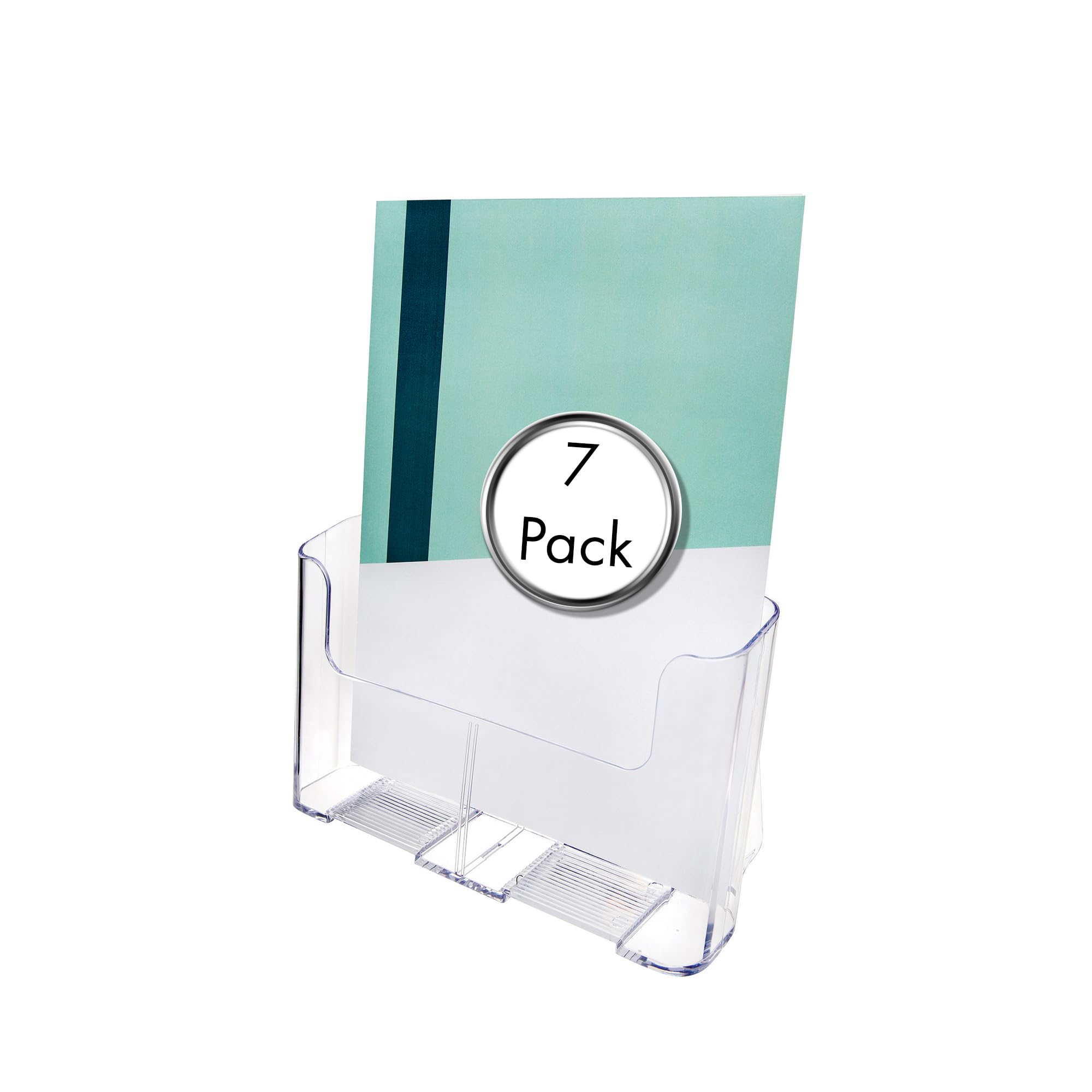 Deflecto Black Or White A4 Portrait High Back Single Compartment Literature - Pack Of 7 - Magazine File - Leaflet - Document Holder - Menu Holder - Wall Mounting Option
