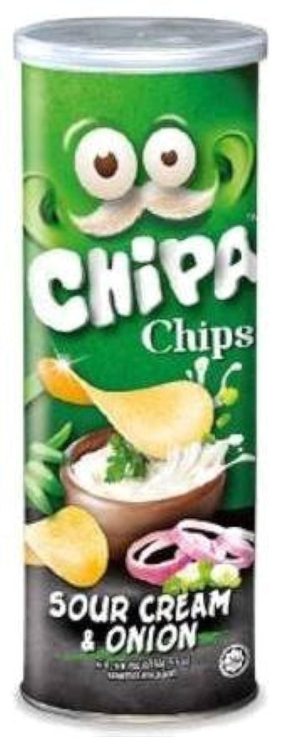 Chips Sour Cream & Onion Potato Crisps, 5.64 oz ℮ 160 g شيزبا تشيزبا شيبس بطاطس مقلية بالكريمة الحامضة والبصل