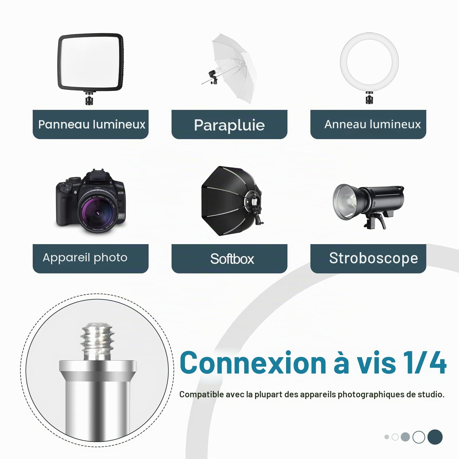EMART Support pour Éclairage Lot de 2 de 210cm avec Sac de Transport Portable pour Éclairage en Aluminium, Studio Photo, Vidéo, Portrait de Photographie, Réflecteur, Softbox, Parapluie