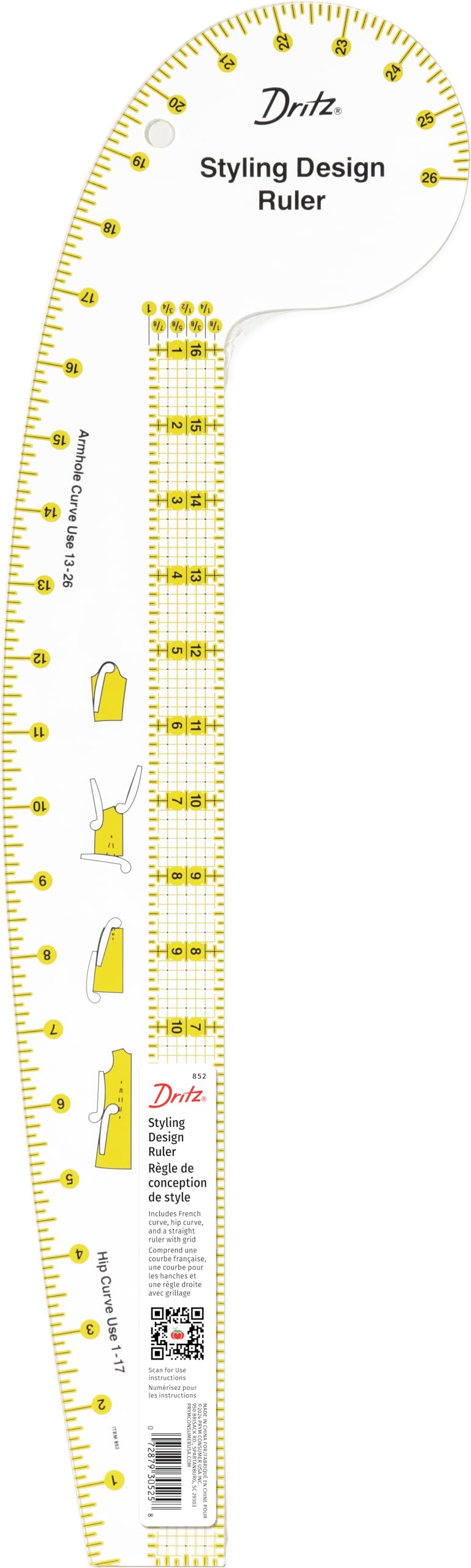 Dritz Clear Ruler Styling Design,