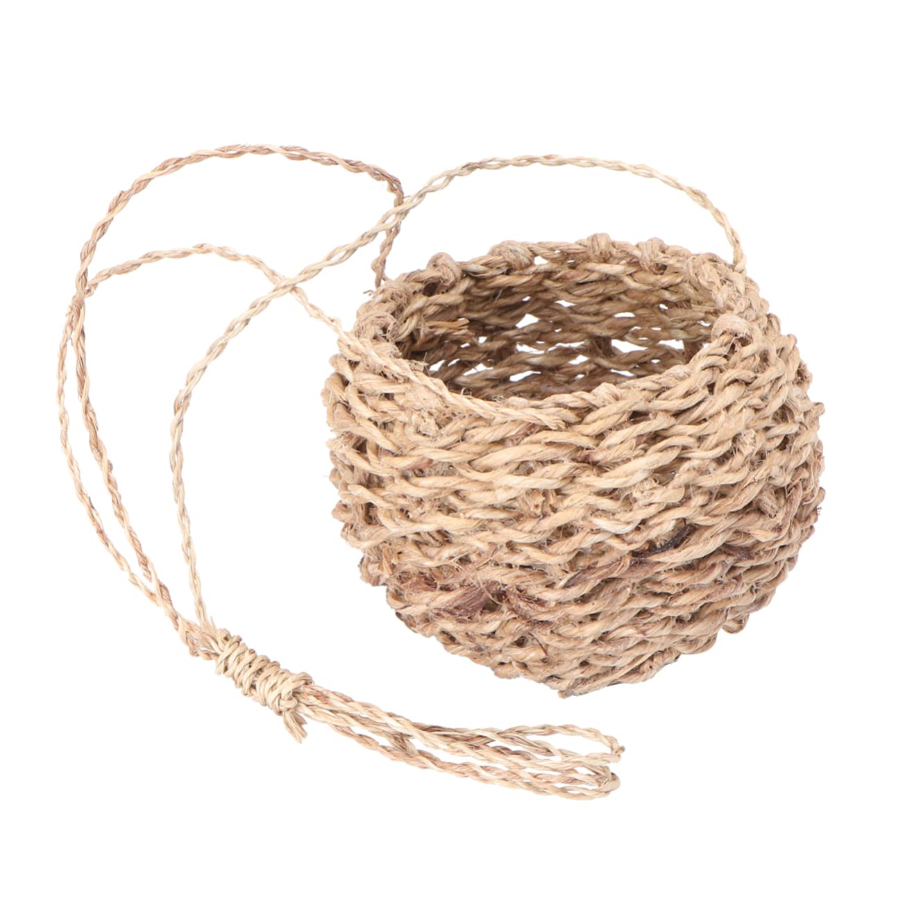 Cesta Colgante De Mimbre De Cáñamo - Macetero Hecho A Mano Para Plantas, Decoración De Jardín O Interior (10x9 Cm)