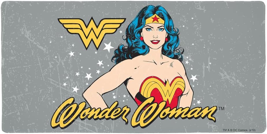 Wonder Woman Vintage Icon Large Gaming Mouse Pad Desk Mat with Stitched Edges, Non-Slip Base for Gamer, Home and Office, 31.5 x 15.7