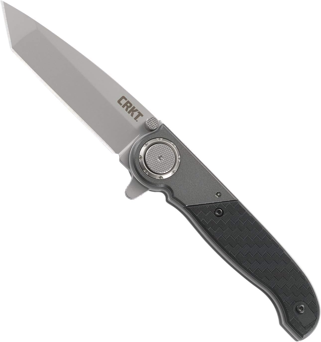 M40-02 EDC Folding Pocket Knife: Compact Everyday Carry, Bead Blast Blade, Flipper Open, Deadbolt Lock, Aluminum & Glass Reinforced Nylon Handle, Reversible Pocket Clip