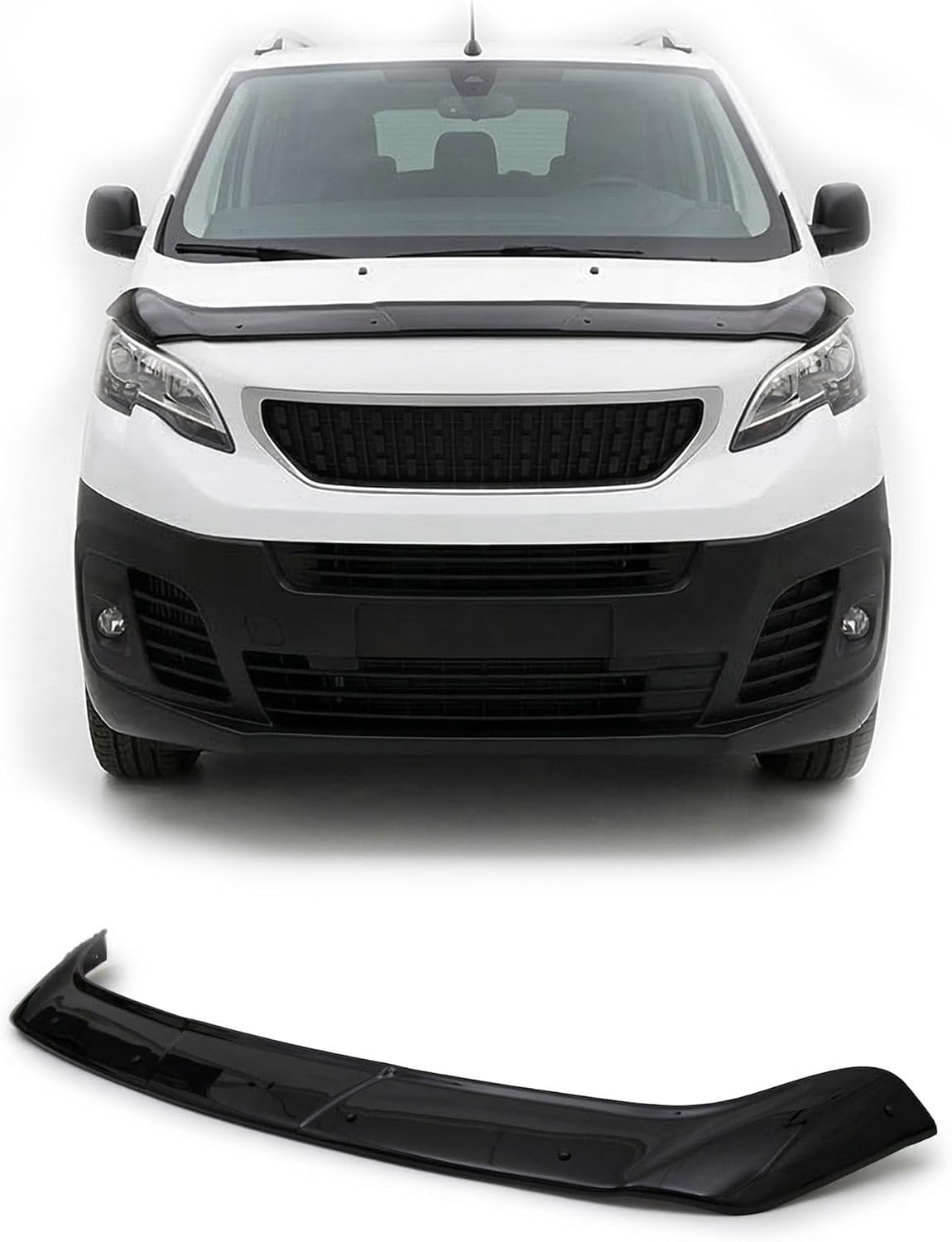 Front Hood Deflector Bugflector/Bug Shield Compatible with Peugeot Expert Traveller 2017-2026 EU, Low Profile Hood Protector, ABS Bug Guard Design, Auto Exterior Accessories, Black