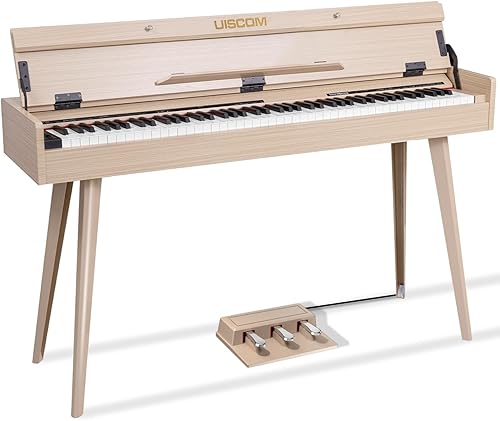 Miniatura 8 de Piano digital con peso de 88 teclas, piano eléctrico de escritorio de madera que se transforma entre el escritorio y el tocador, teclado progresivo