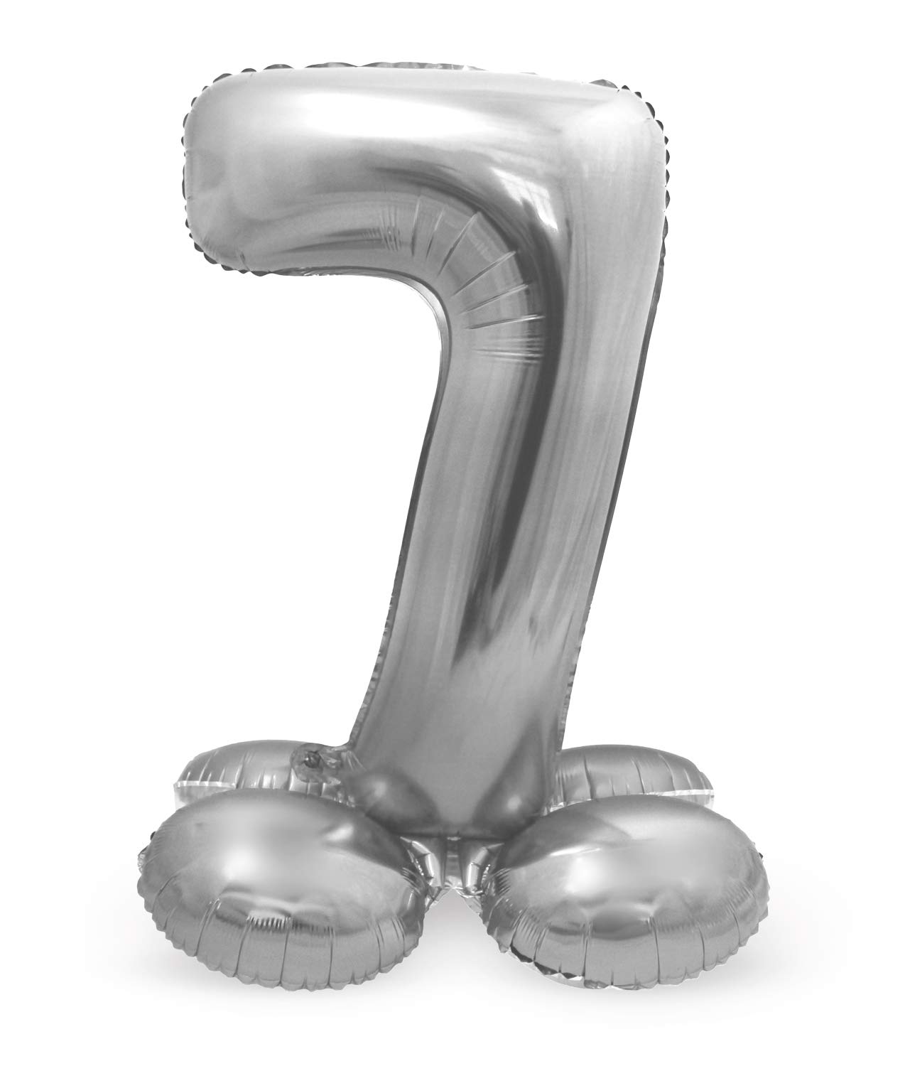 Folat - Foil Balloon with Standard Number 7 Silver - 72 cm
