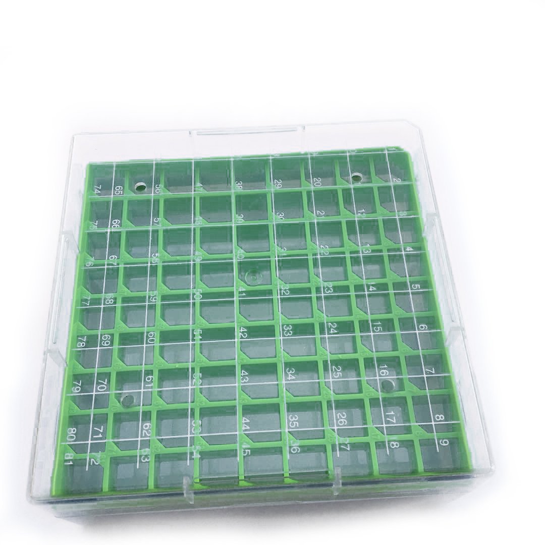 CryoBox - Portalampada in policarbonato, 9 x 9, 81 posti (blu/verde/rosso/giallo (confezione da 4)