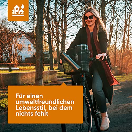 EASYCLICK Fahrradkorb Vorne Abnehmbar [15L Volumen] Metall | Regenschutz | für E-Bikes und jeden Lenker geeignet | mit Klicksystem und Schnellbefestigung | Einkaufskorb mit Tragegriff, Schwarz