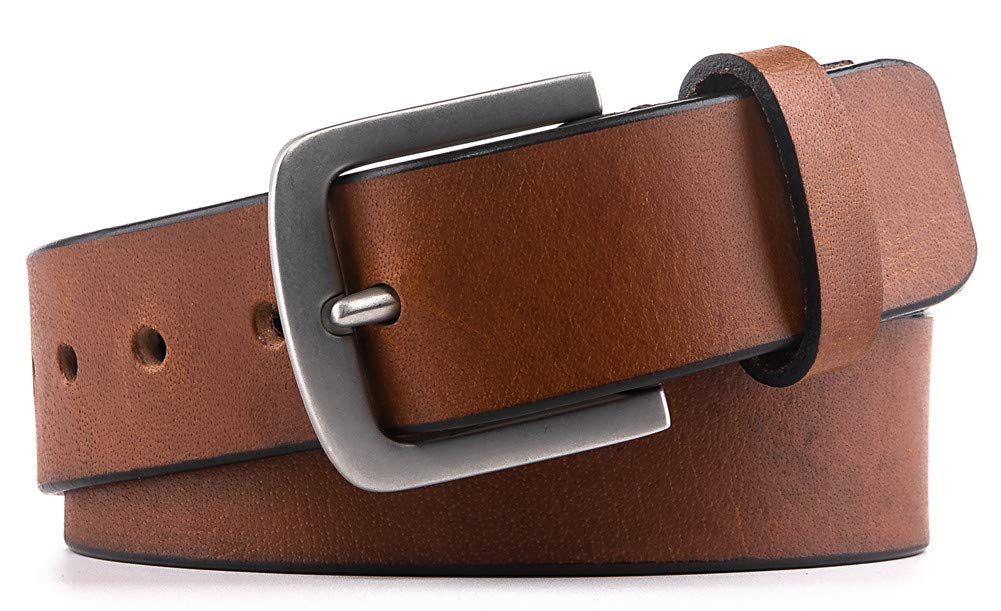 Ayamoti Men’s belts,Full Grain Genuine Leather Casual Dress Jeans Belts for Men (2088 Tan, 44/46)