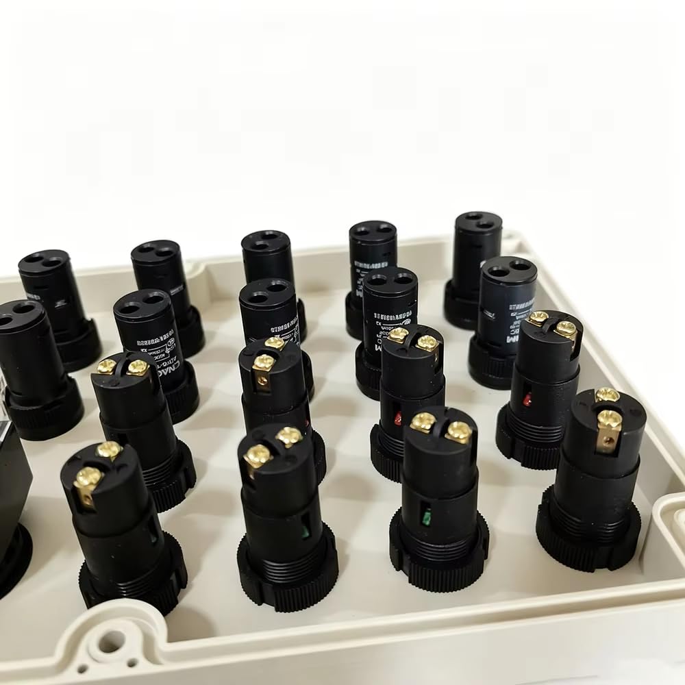 Scatola di pulsanti di debug PLC con 24 fori e 30 terminali, strumento di addestramento PLC personalizzabile per esercitazioni pratiche di elettricisti.