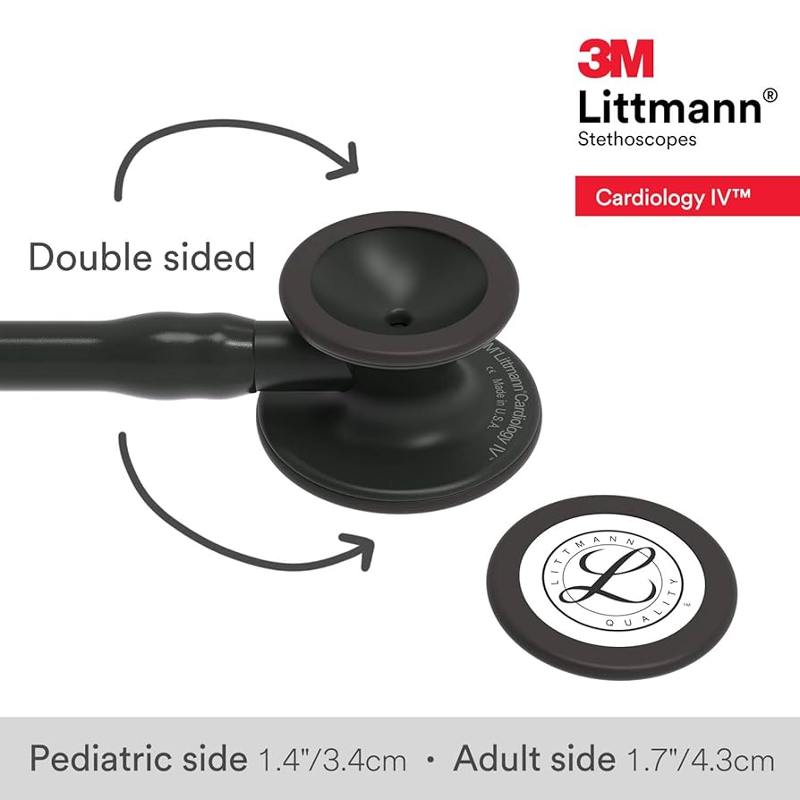 3M Littmann Cardiology IV ブラック Littmann Cardiology IV Stethoscope, Black Blue, 6201