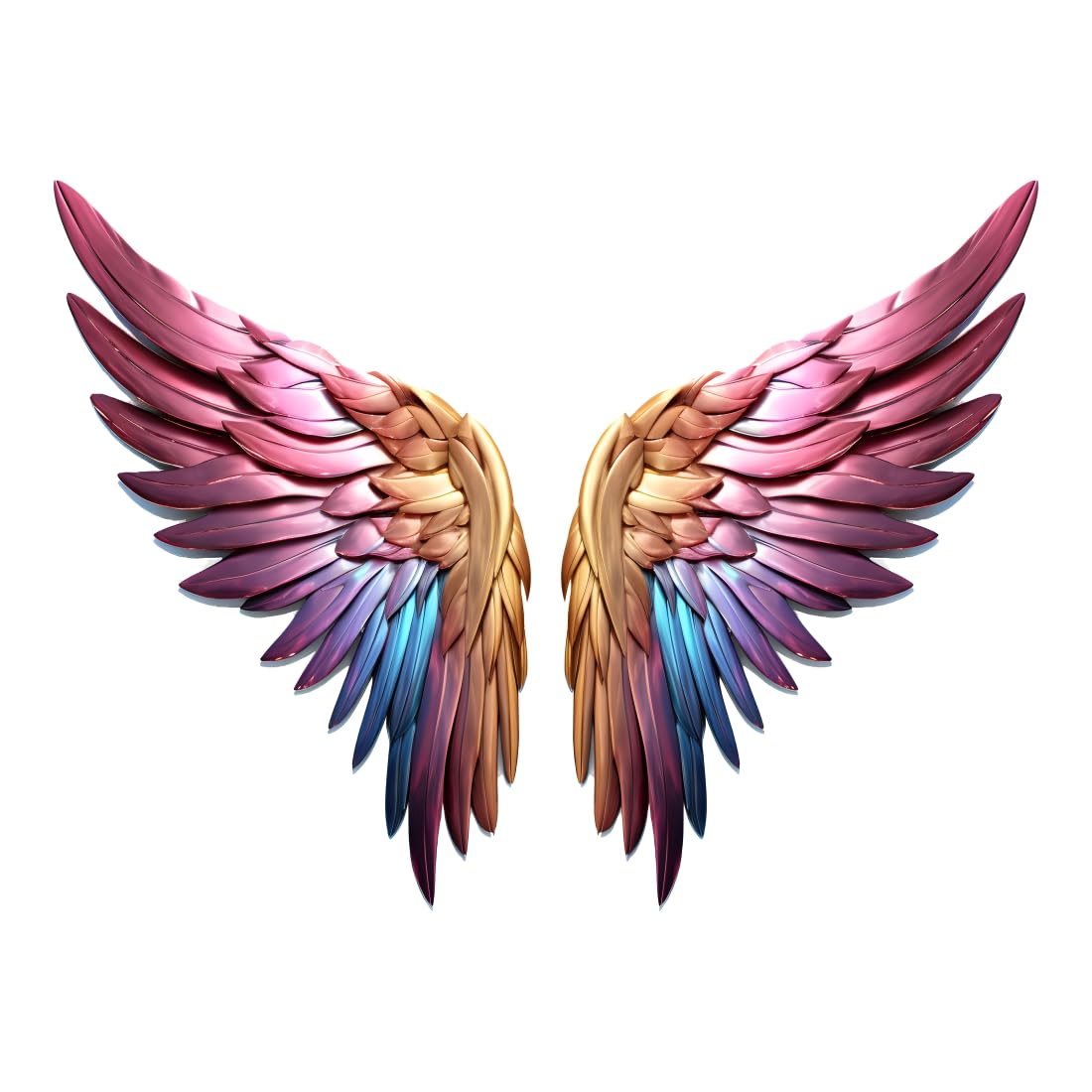 Vinyl Multicolor Wings Sticker for Kids Room Home Wall Cafe & Restaurant Office Selfie Background Decoration-Self-Adhesive