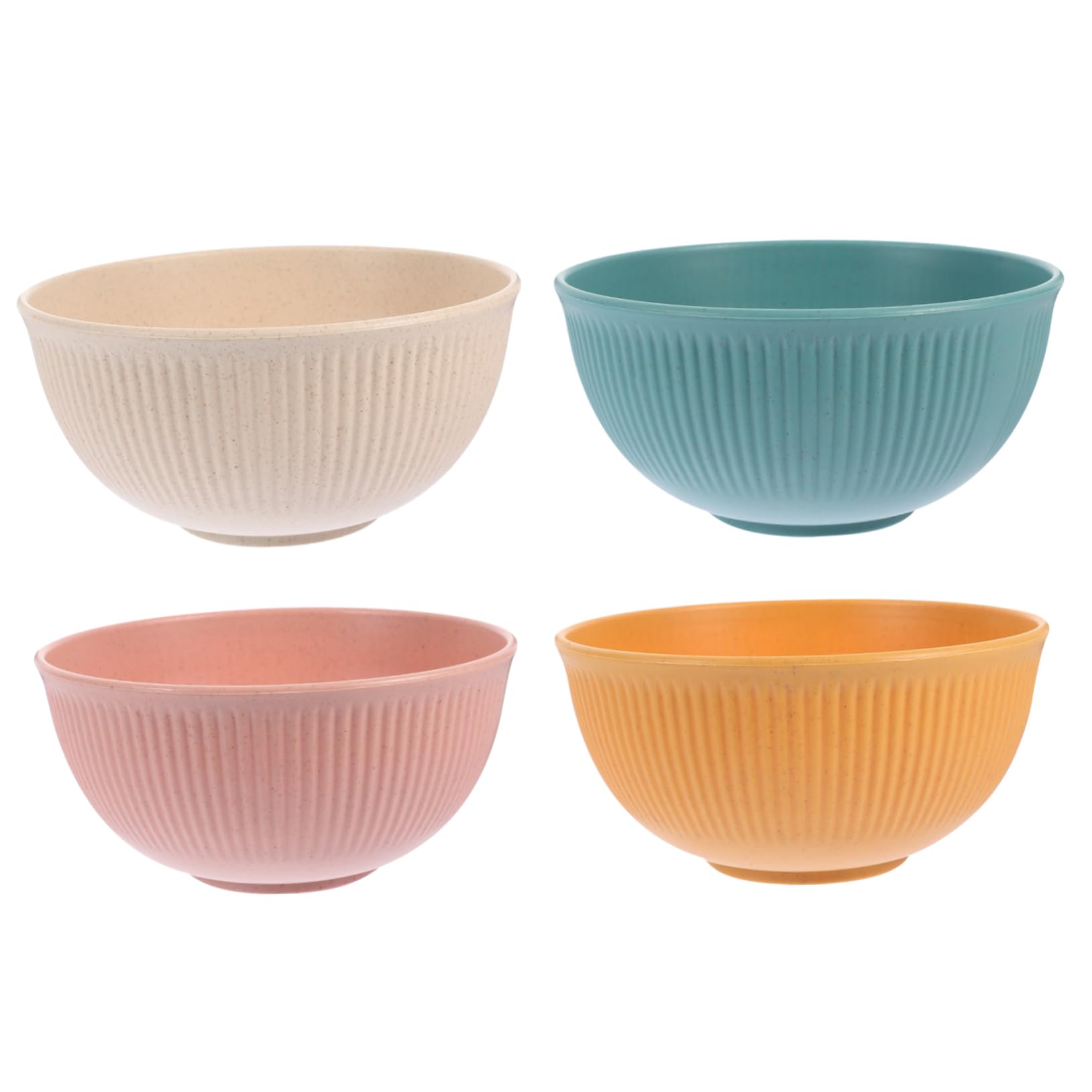 MUCKLILY 4Pcs Japanese Ramen Bowls Multi Purpose Soup and Cereal Bowls Wheat Straw Material for Home Restaurant and Hotel Use Easy to Clean and Unbreakable