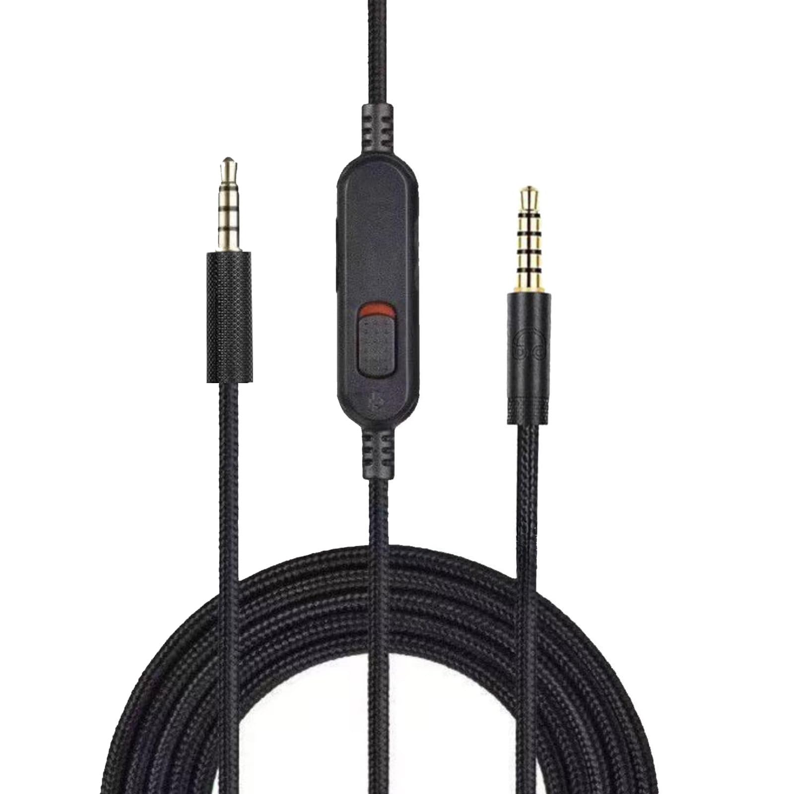 CLANMOU Replacement Cable for Logitech G Pro/G Pro X/G433/G233 Gaming Headset – 3.5mm Detachable Nylon-Braided Cord with Inline Volume Control & Mute Switch, 6ft (1.8m) Long