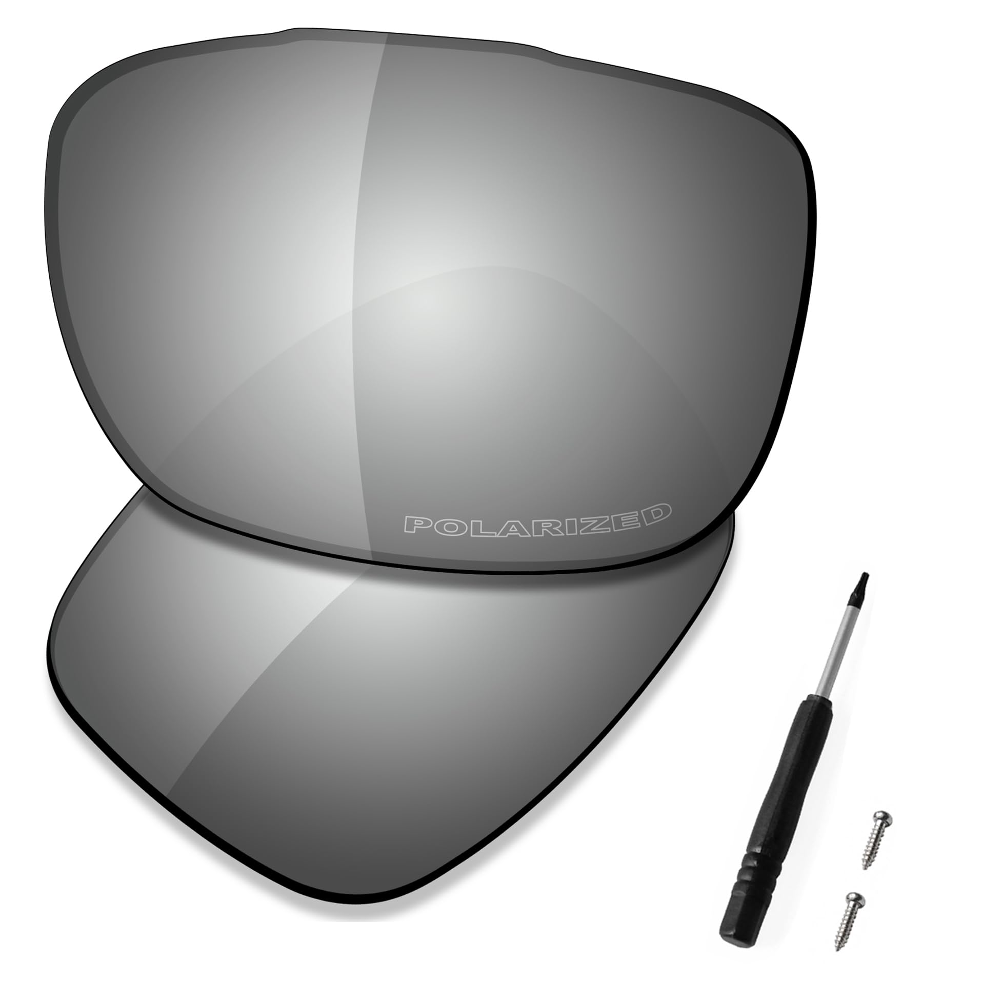 Saucer Premium Replacement Lenses for Oakley TwoFace OO9189 Sunglasses High Defense - Chrome Metal Polarized