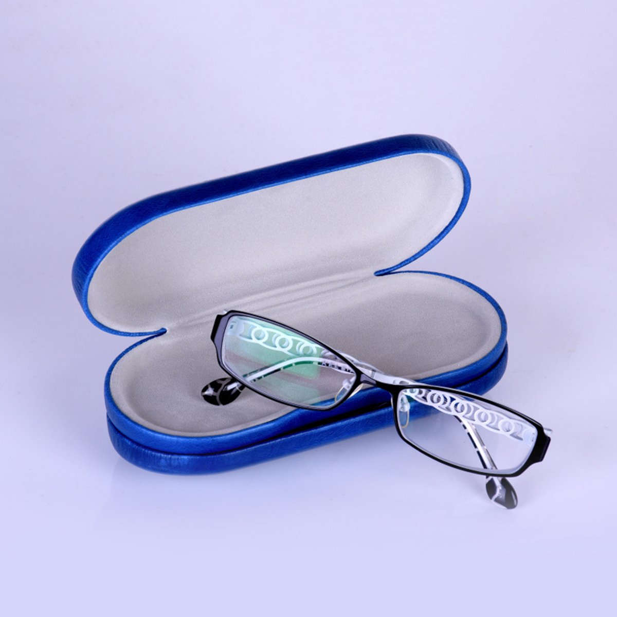 ROSENICE 2-in-1 Brillenetui mit integriertem Spiegel für Brille und Kontaktlinsen