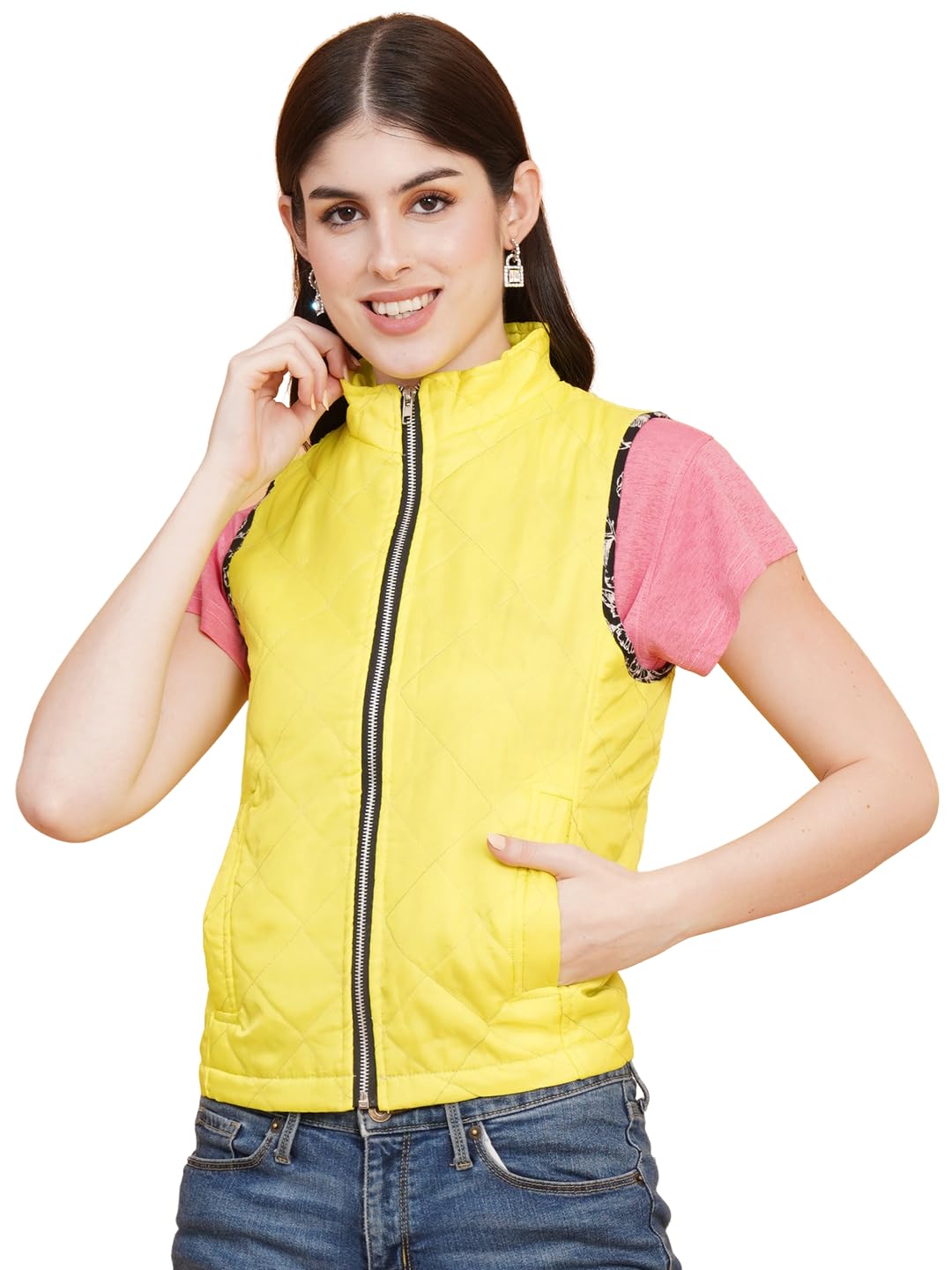 Women Solid Quilted Jacket-image-25