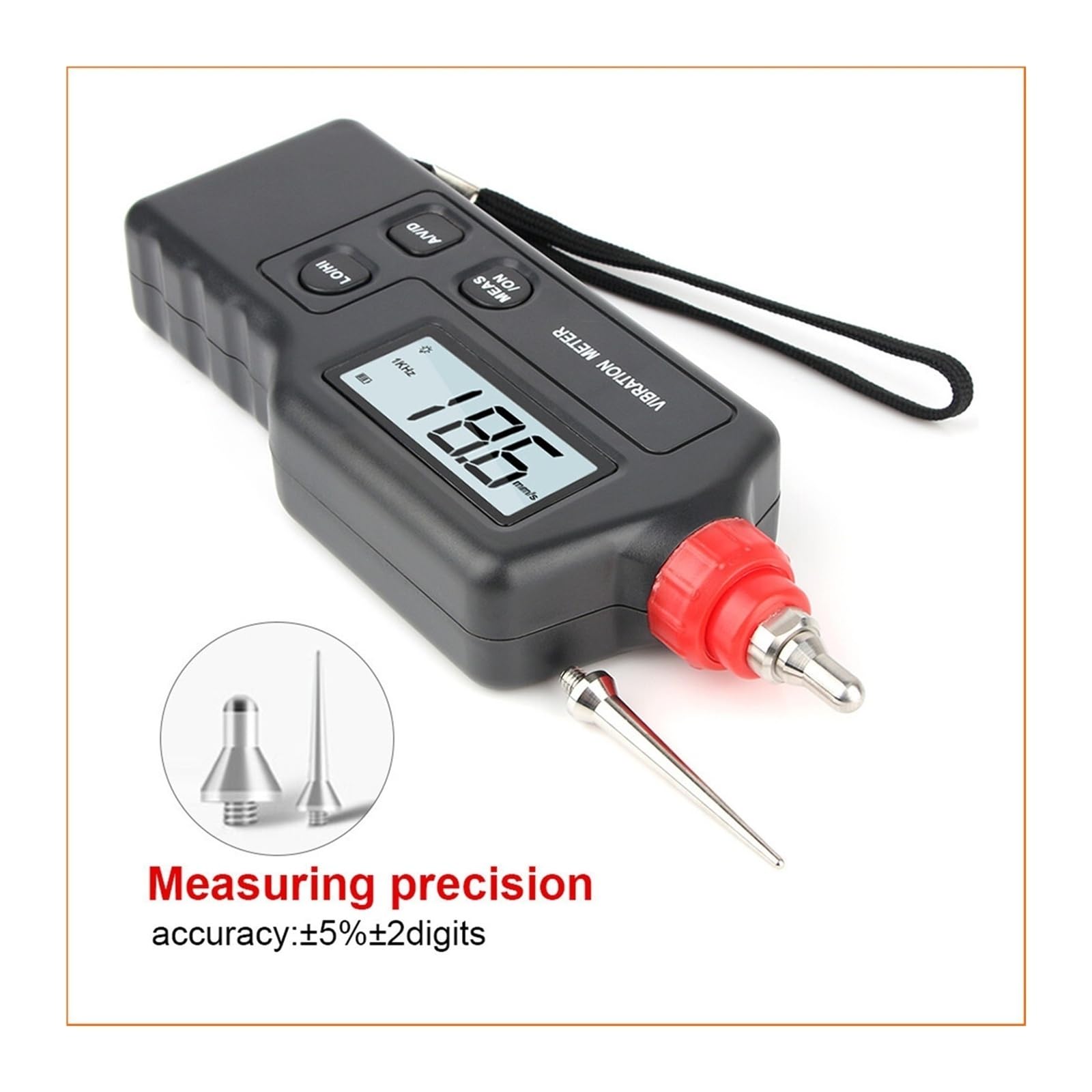 medidor de vibraciones, Medidor de vibración portátil WT63A, medidor digital alta sensibilidad, analizador, comprobador con retroiluminación LCD