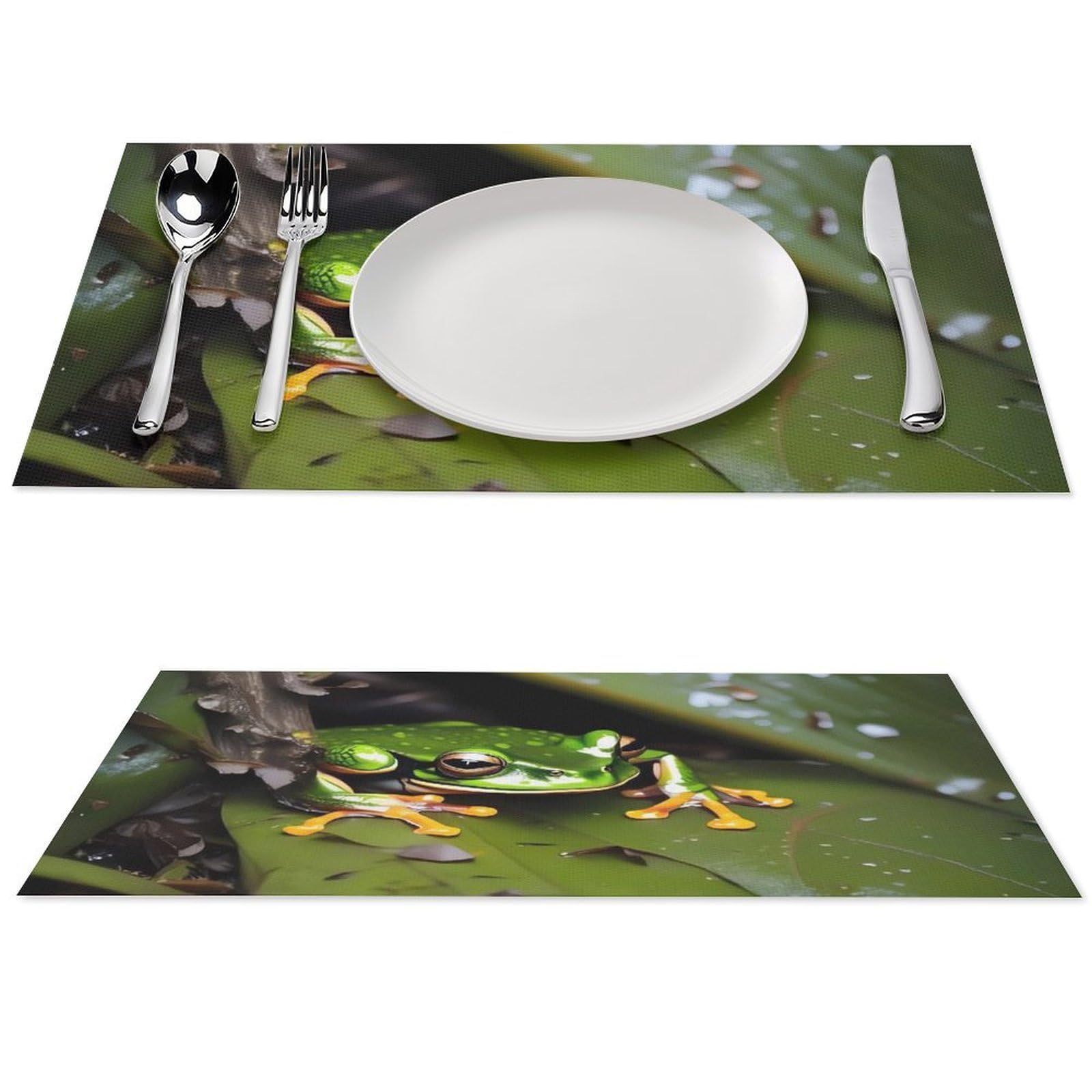 Set di 6 tovagliette all'americana in PVC, lavabili, resistenti al calore, antiscivolo, impermeabili, per interni ed esterni, tavolo da pranzo, cucina, feste e vacanze