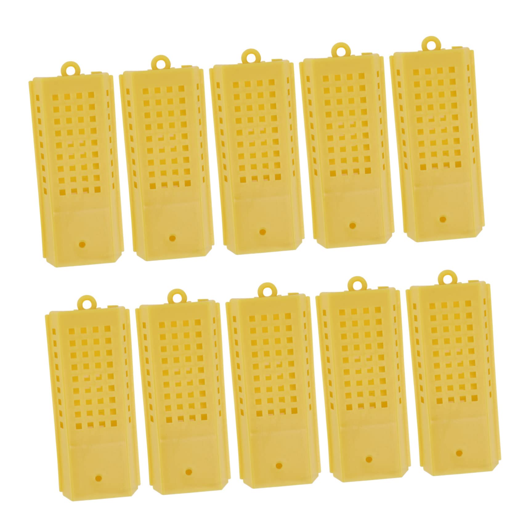 Hemobllo 10pcs Beekeeping Tool Bee Equipment Bee Box Beekeeping Accessory Bee Tool Beekeeping Tools Queen Bee Queen Bee Cage for Bees Prisoner Cage Yellow Beekeeping Catcher Beekeeping Tool