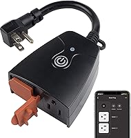 Vista 9 de HBN - Interruptor de salida de enchufe inteligente WiFi para exteriores, compatible con Alexa y Google Assistant, 2,4 GHz