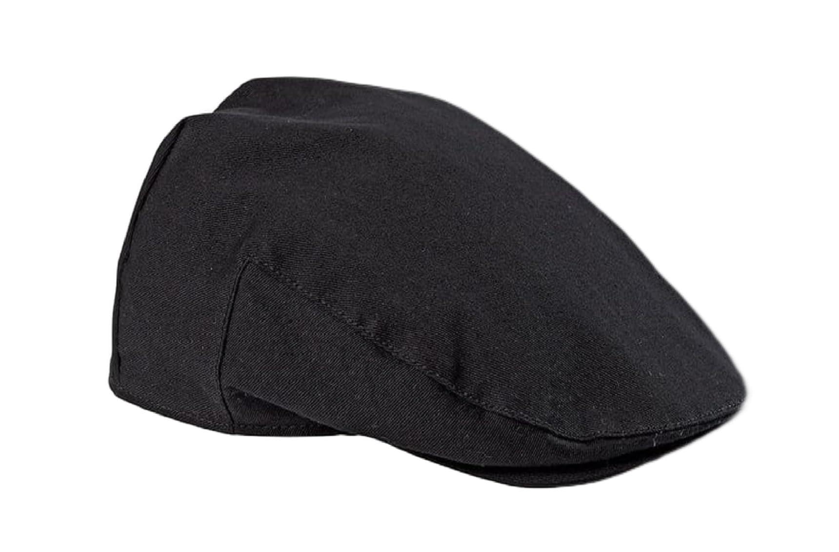 TqloqzCotton Blend Flat Black Plain Solid Caps For Men And Boys, Free Size